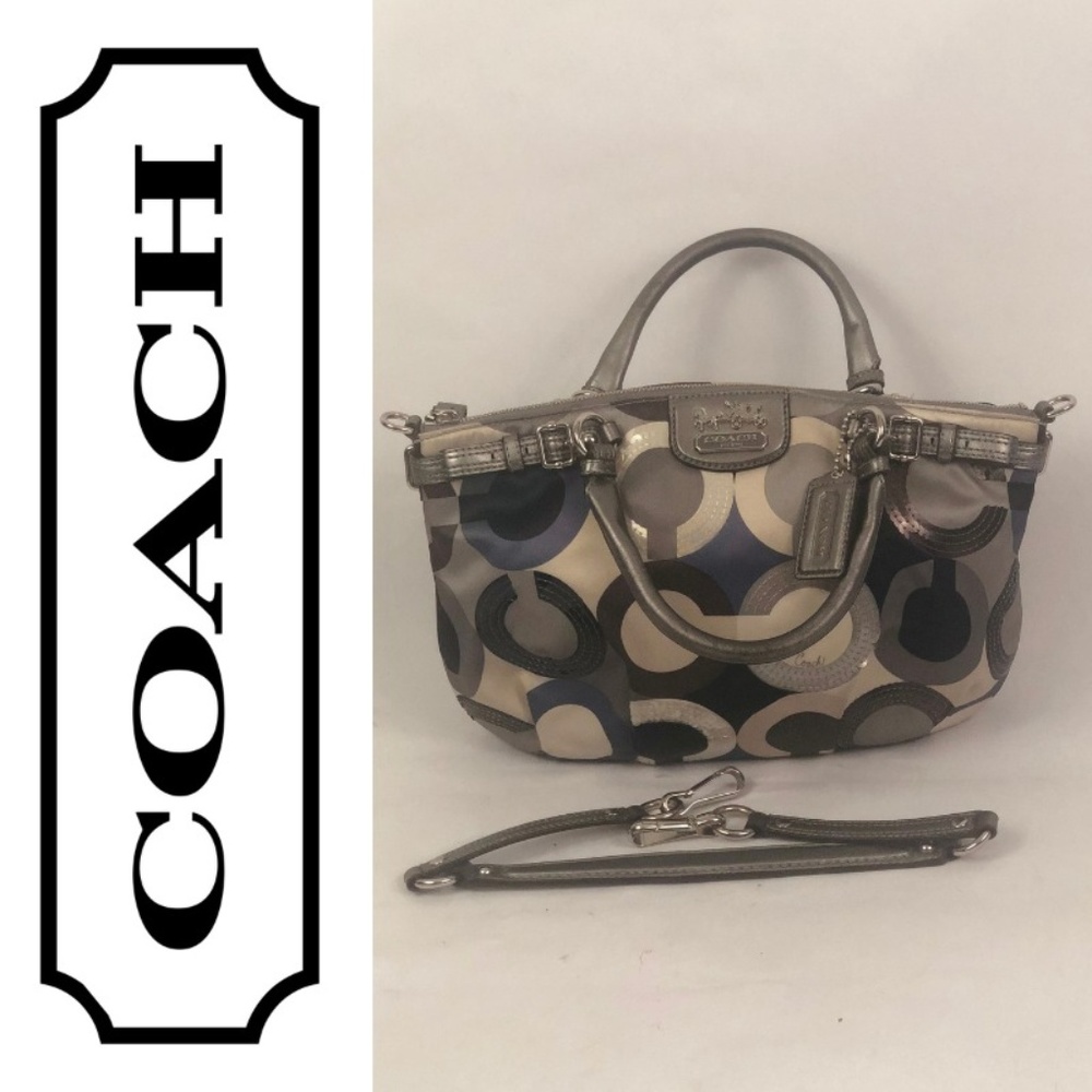 COACH Madison Graphic OP Art Sequin Sophia Satchel